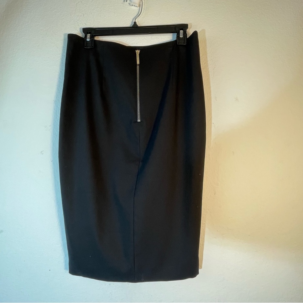 Ted Baker Women's Size 3 Pencil Skirt Black Exposed Zipper with Side Slit M - Picture 2 of 15